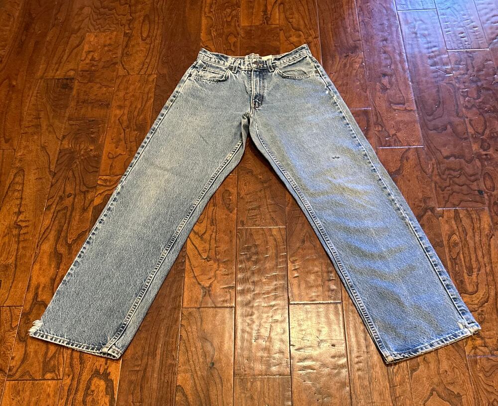 Levi’s 565 Orange Tab Jeans 26x31 Vintage 90s Loose Fit Acid Wash Denim